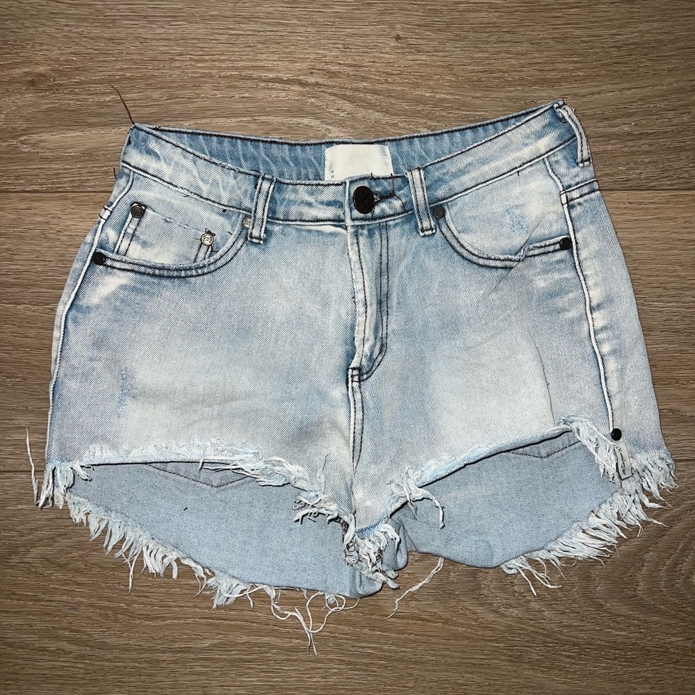 One Teaspoon Denim Frayed Hem Women's Shorts